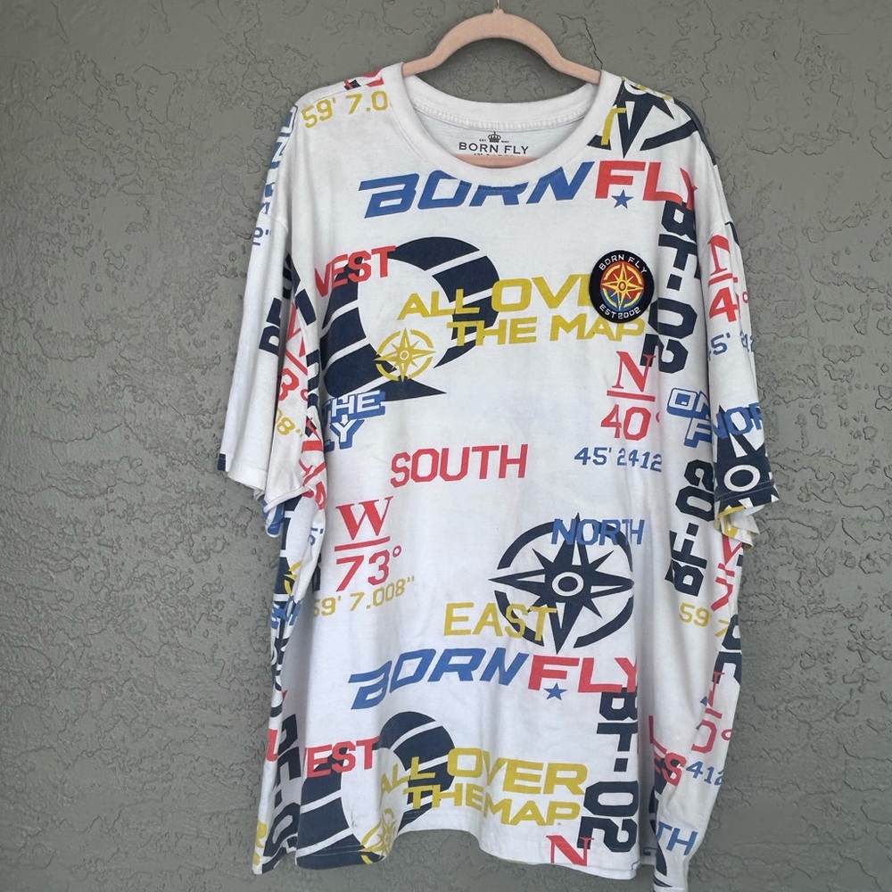 Y2K Men's Born Fly Graphic T-Shirt - White